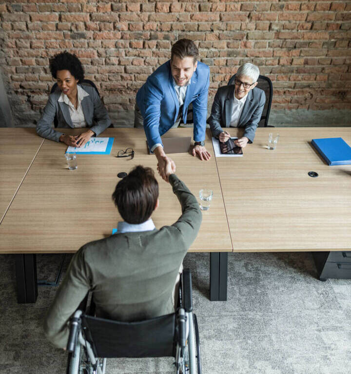 Meeting for hire with disabled workers