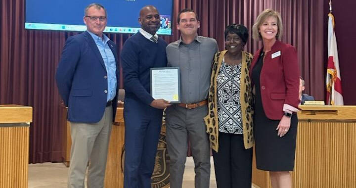Pensacola City Council President Delarian Wiggins presents proclamation for National Disability Employment Awareness Month to team members from Global Connections to Employment (GCE). GCE is one of the country’s largest private employers of persons with disabilities and is based in downtown Pensacola.Pensacola City Council President Delarian Wiggins presents proclamation for National Disability Employment Awareness Month to team members from Global Connections to Employment (GCE). GCE is one of the country’s largest private employers of persons with disabilities and is based in downtown Pensacola.
