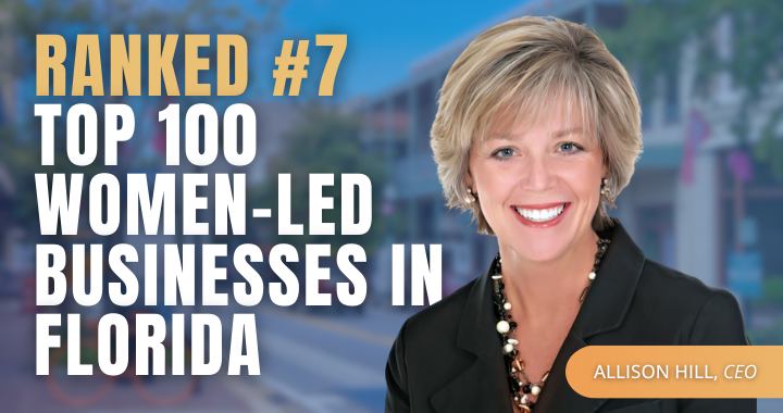 ranked number 7 top 100 women led businesses in florida