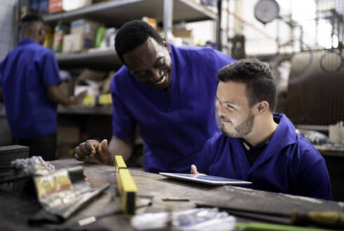 disabled person working
